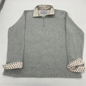 Orvis 1/4 Zip Heather Gray Sweater Size XL